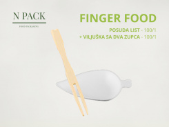 Fingerfood posuda u obliku lista + viljuškice za voće GRATIS