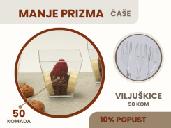 Set mini prizma čaša sa viljuškama